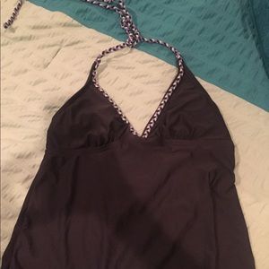 Target grey tankini deep v halter swim top